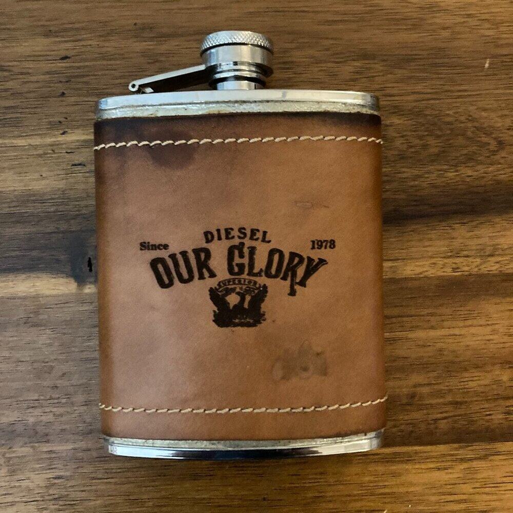 Diesel Leather & Stainless Steel Flask "Our Glory"